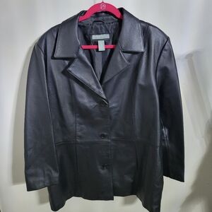 Women's Jessica Holbrook Black Leather Jacket Size 1X